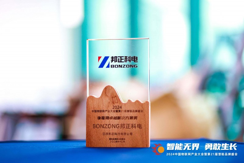 BONZONG邦正科电荣获物联网卓越解决方案奖 | 智能无界 勇敢生长 | 2024中国物联网产业大会暨第21届慧聪品牌盛会！